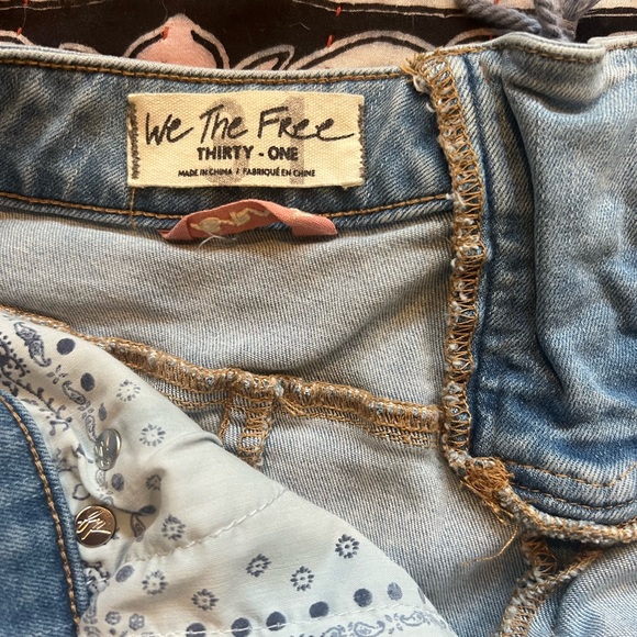 We The Free Free People CRVY Ma Cherie High Waist Lace Up Back Flare Jeans 31 - Picture 7 of 8